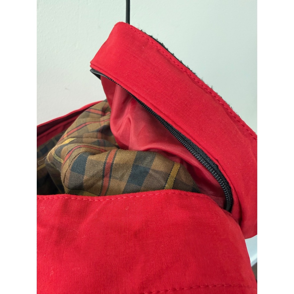 NWOT Pendleton Hooded Water Resistant Rain Coat Womens M Red Plaid Liner - Picture 3 of 10